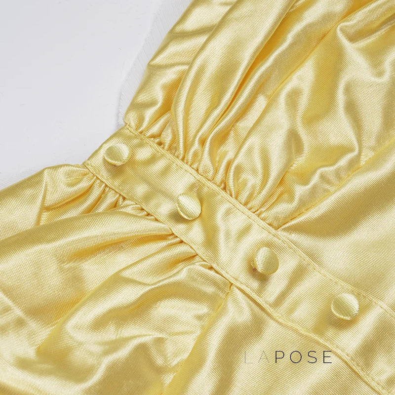 Ameena Pleated Satin Crop Top