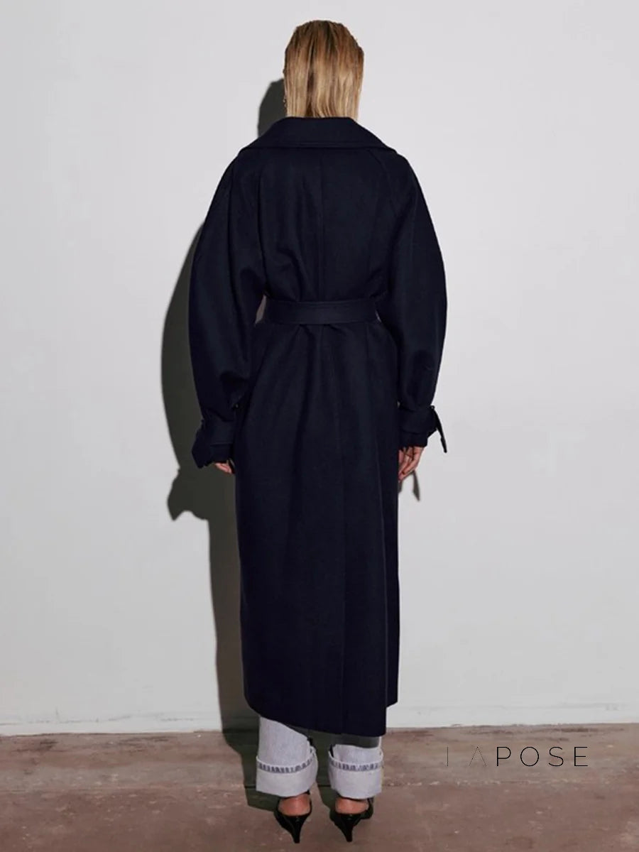 Amen Batwing Belted Wool Coat