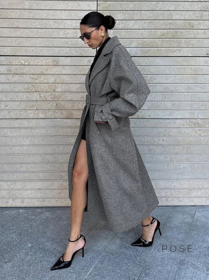 Amen Batwing Belted Wool Coat