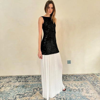 Anabia Black Sequin Maxi Dress