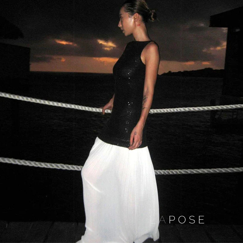 Anabia Black Sequin Maxi Dress