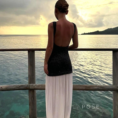 Anabia Black Sequin Maxi Dress