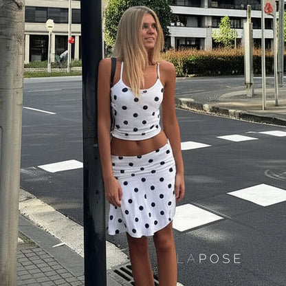 Anaelle Polka Dot Skirt Set