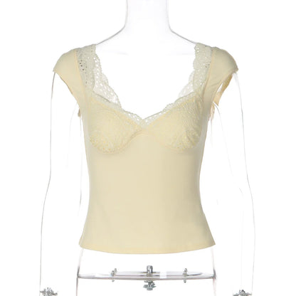 Anaiya Lace Trim V-Neck Top