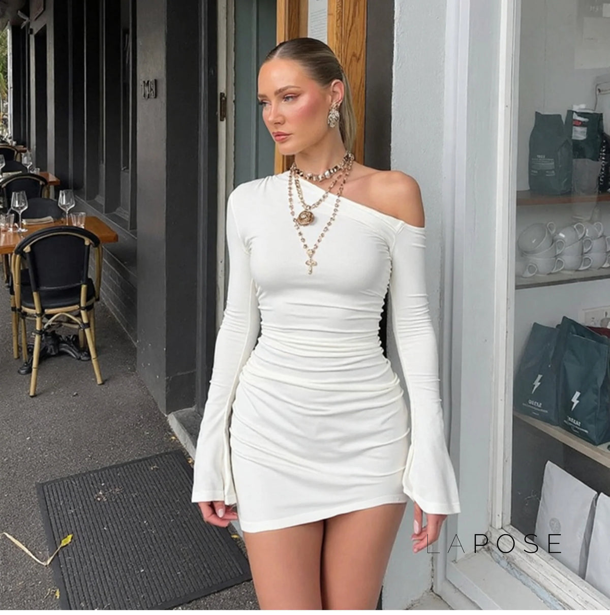 Analisa Off Shoulder Pleated Dress