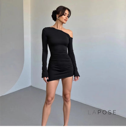 Analisa Off Shoulder Pleated Dress