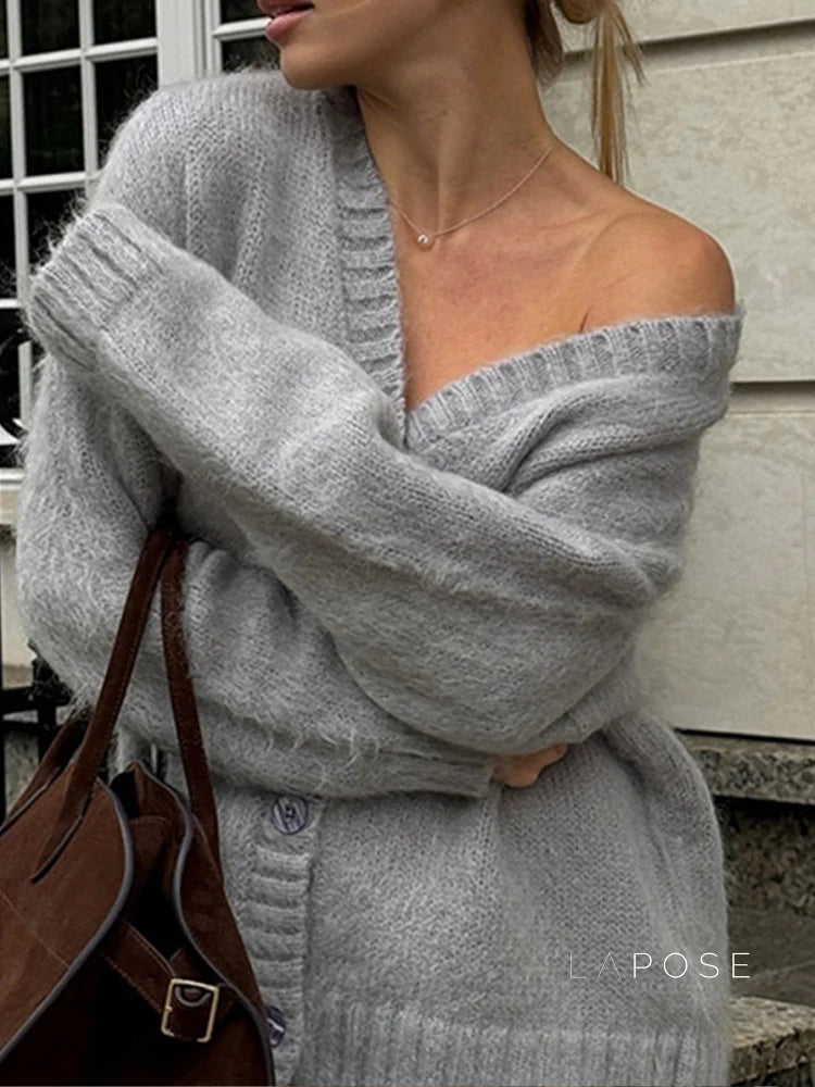 Annalyn V-Neck Knit Skirt Set