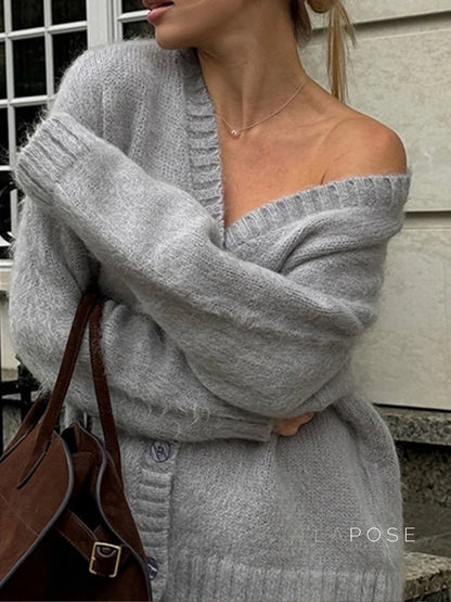 Annalyn V-Neck Knit Skirt Set