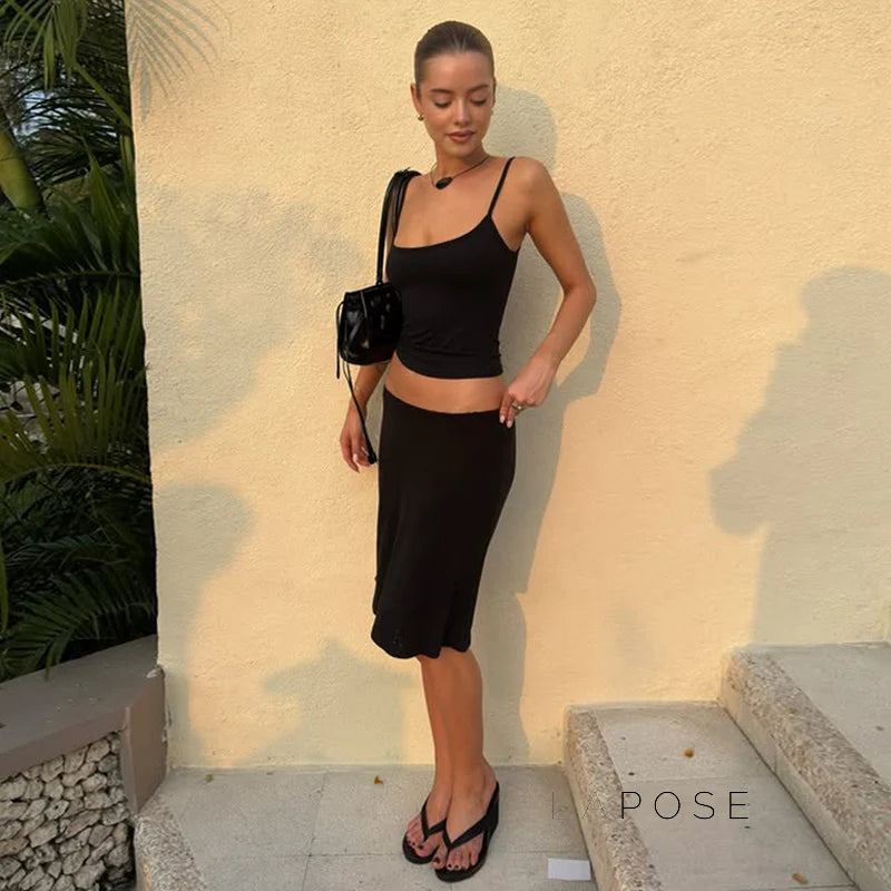 Aolani Two Piece Midi Skirt Set