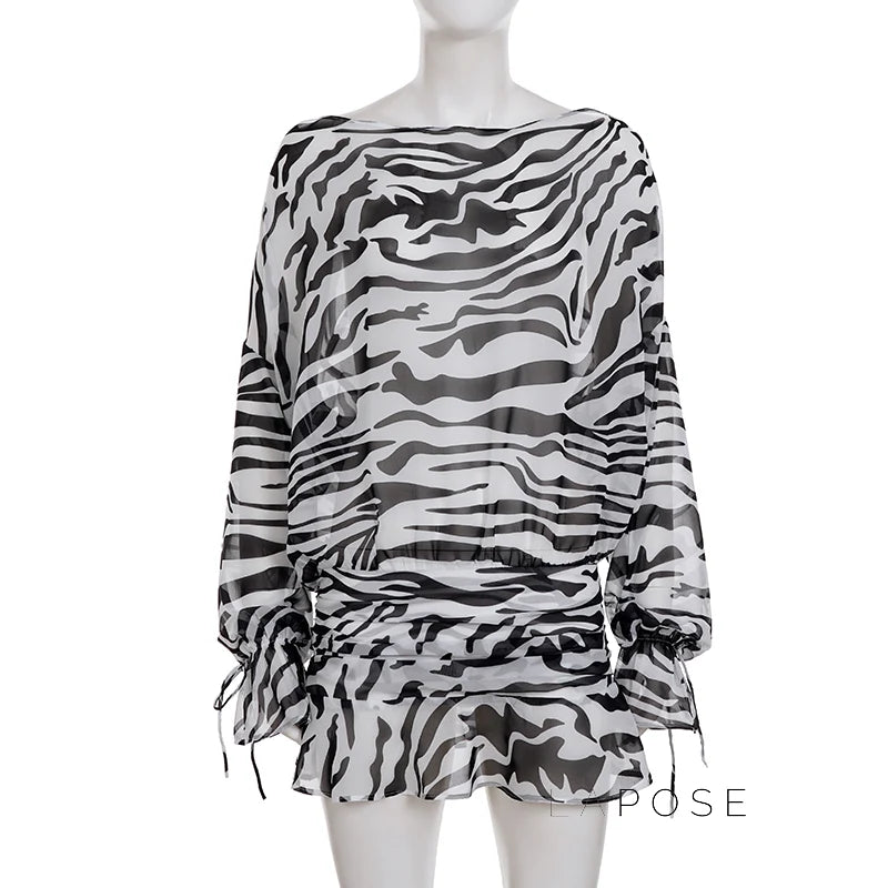 Arianna Zebra Print Mini Dress