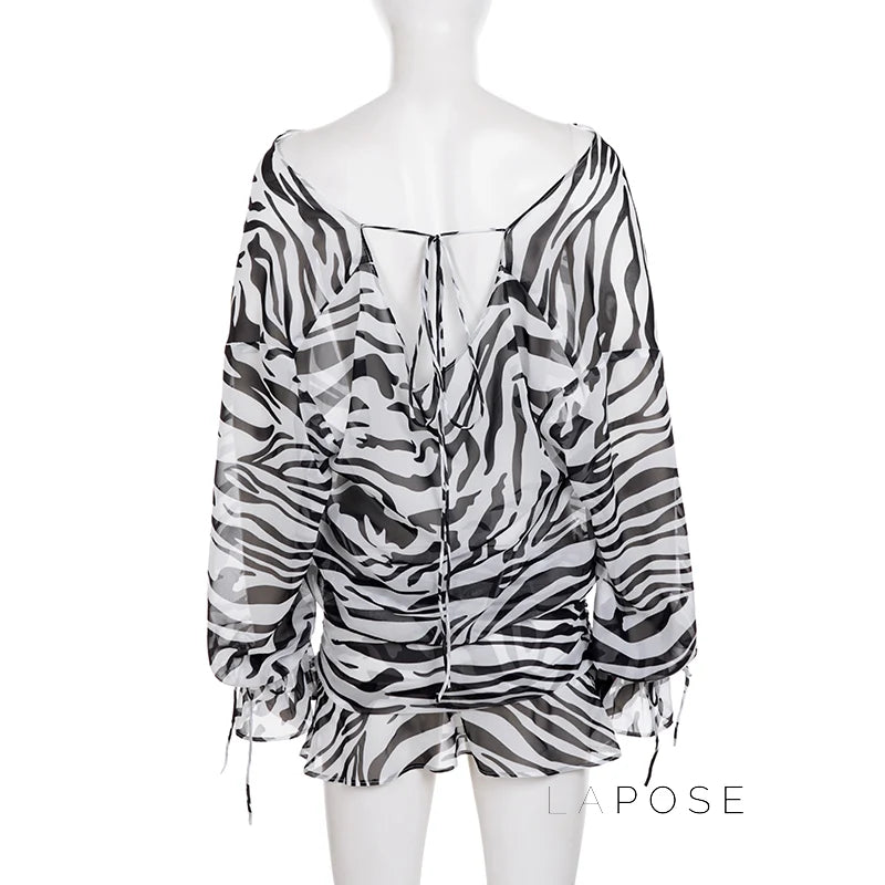 Arianna Zebra Print Mini Dress