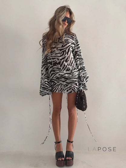 Arianna Zebra Print Mini Dress