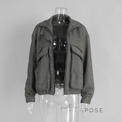Arin Herringbone Wool Blend Jacket