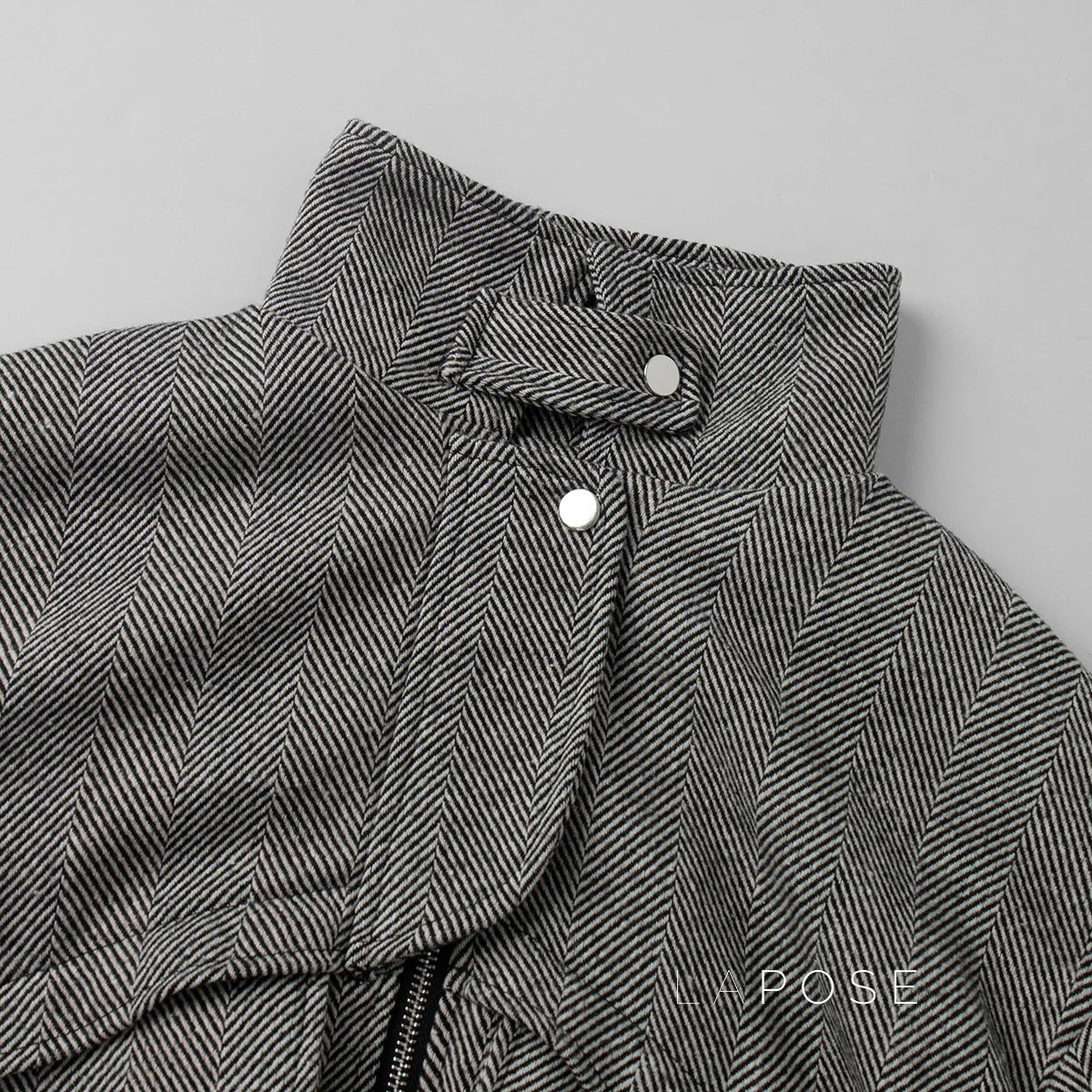Arin Herringbone Wool Blend Jacket