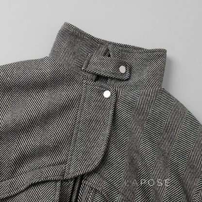 Arin Herringbone Wool Blend Jacket