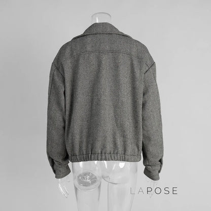 Arin Herringbone Wool Blend Jacket