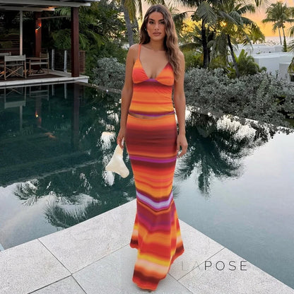 Aryana Printed Maxi Skirt Set