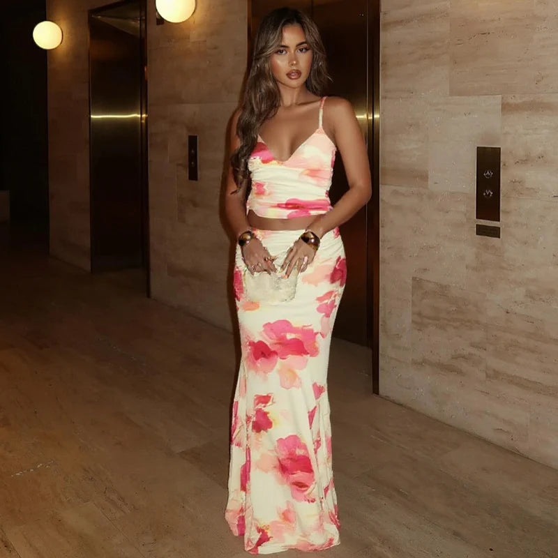 Aryana Printed Maxi Skirt Set