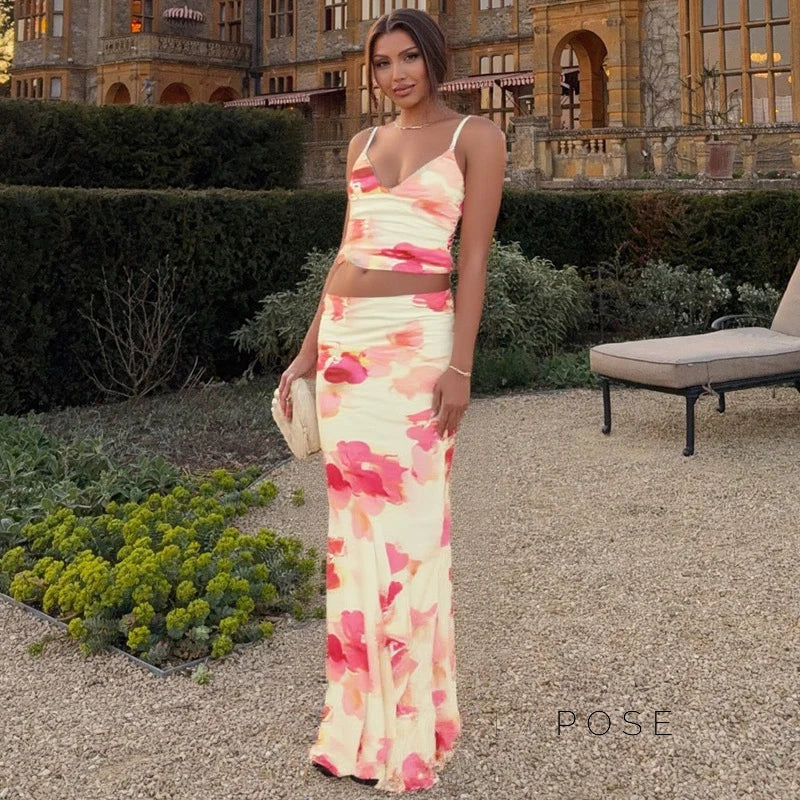 Aryana Printed Maxi Skirt Set