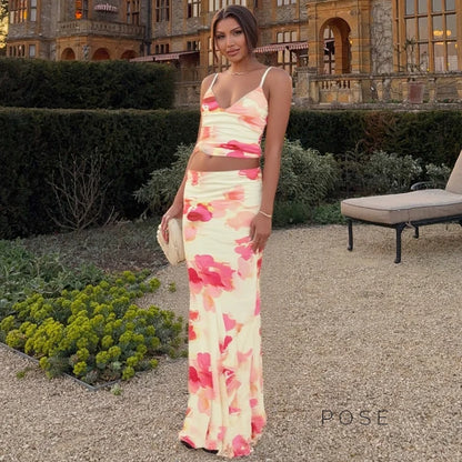 Aryana Printed Maxi Skirt Set
