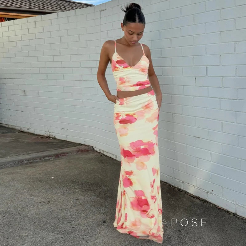 Aryana Printed Maxi Skirt Set