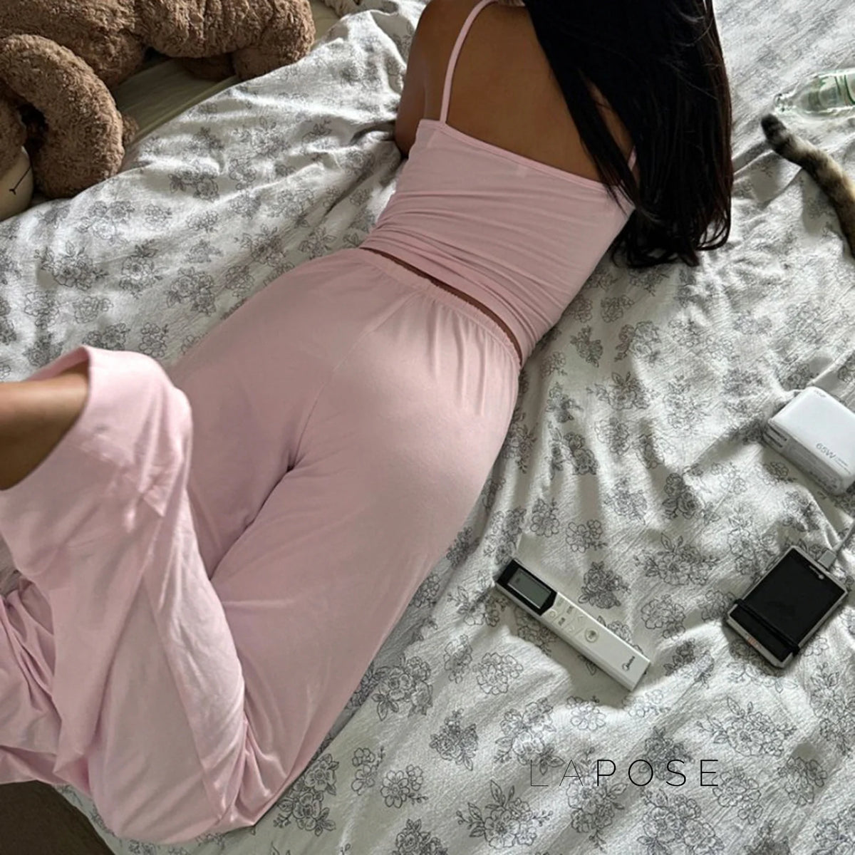 Asma Pink Knitted Lounge Set