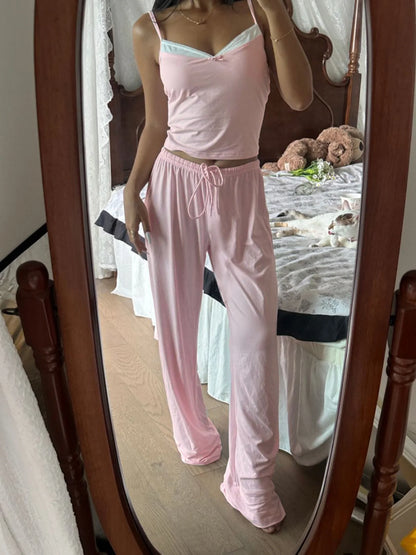 Asma Pink Knitted Lounge Set