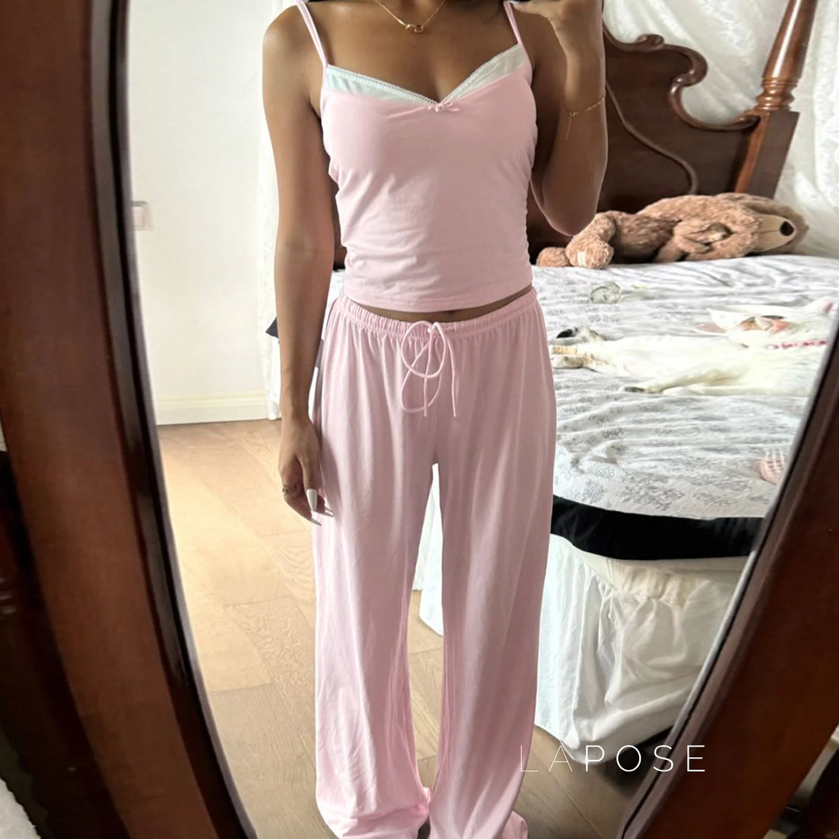 Asma Pink Knitted Lounge Set