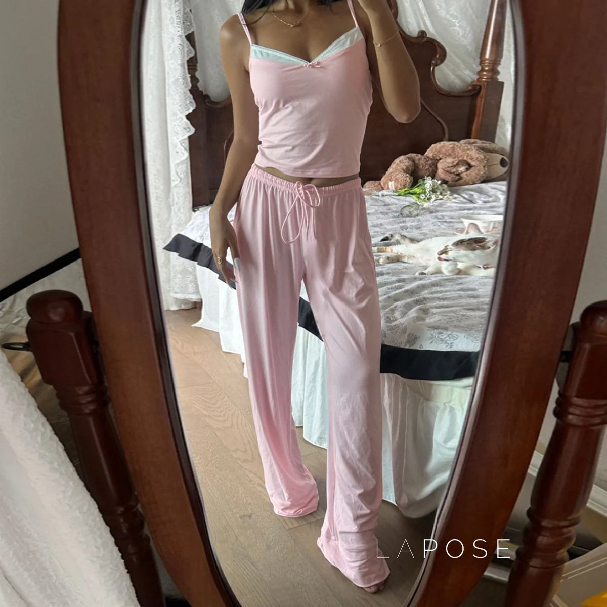 Asma Pink Knitted Lounge Set