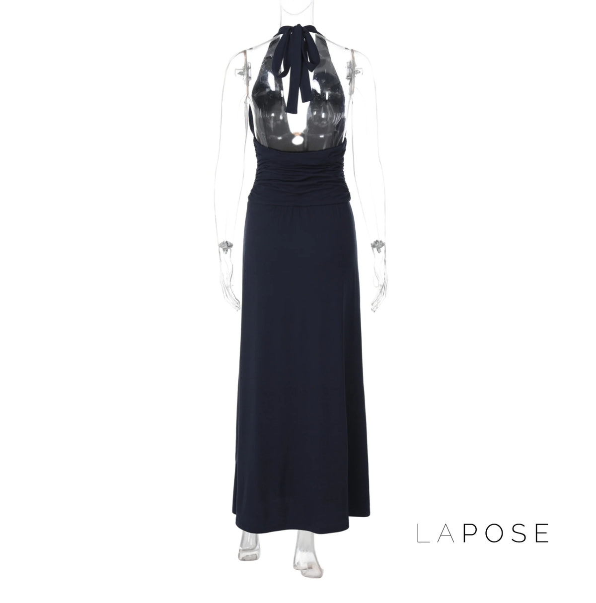 Asra Halter Pleated Maxi Dress