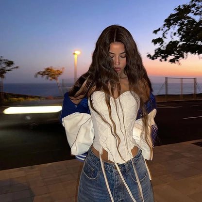 Asymmetrical Lace-Up Tube Top
