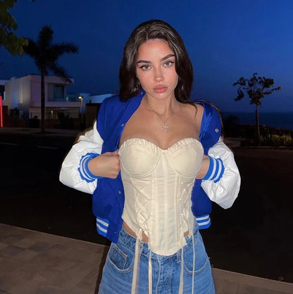 Asymmetrical Lace-Up Tube Top