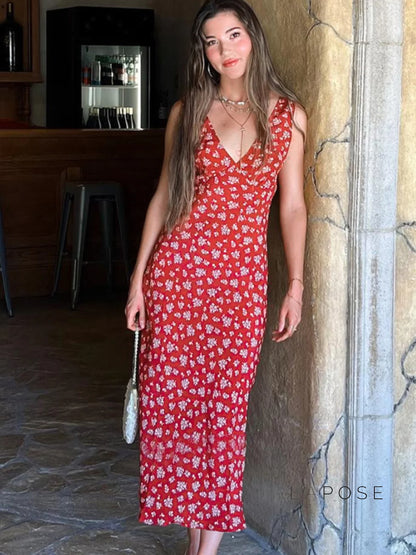 Aubrie Floral Backless Maxi Dress