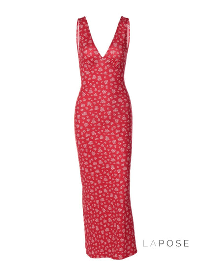 Aubrie Floral Backless Maxi Dress