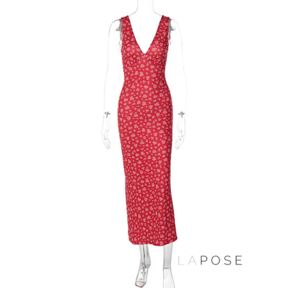 Aubrie Floral Backless Maxi Dress