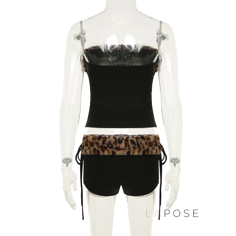 Avalon Leopard Ruched Short Set