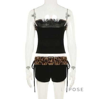 Avalon Leopard Ruched Short Set
