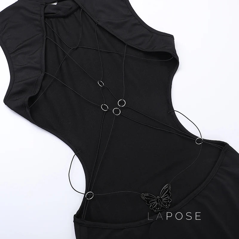 Aviva Backless Lace-Up Dress
