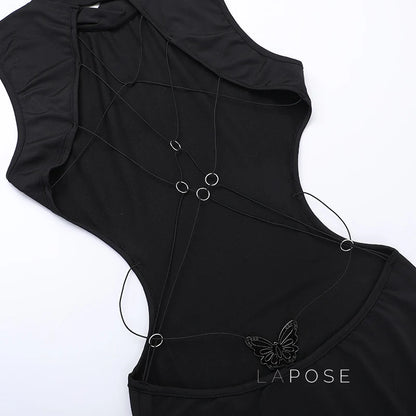 Aviva Backless Lace-Up Dress