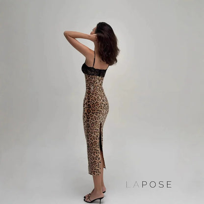 Aviyana Leopard Sequin Maxi Dress