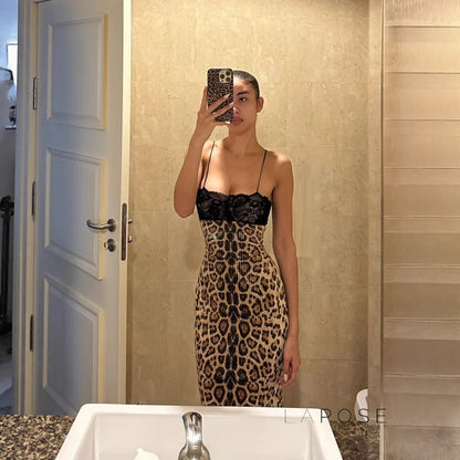 Aviyana Leopard Sequin Maxi Dress