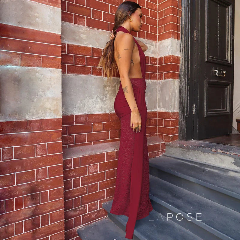 Ayana Lace Halter Maxi Dress