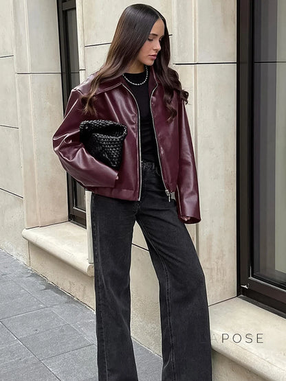 Ayven Oversized Faux Leather Jacket