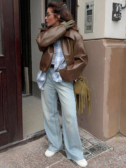 Ayven Oversized Faux Leather Jacket