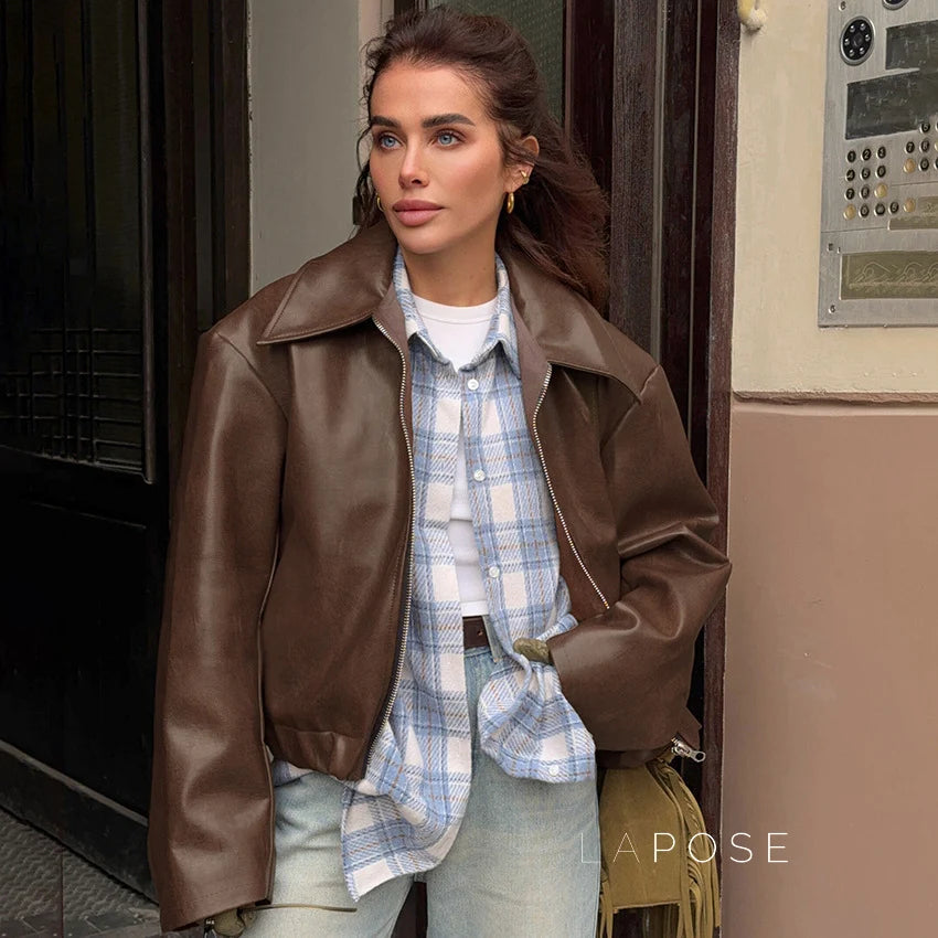 Ayven Oversized Faux Leather Jacket