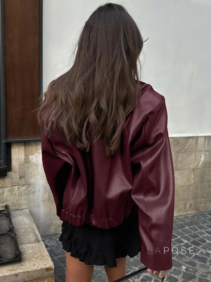 Ayven Oversized Faux Leather Jacket