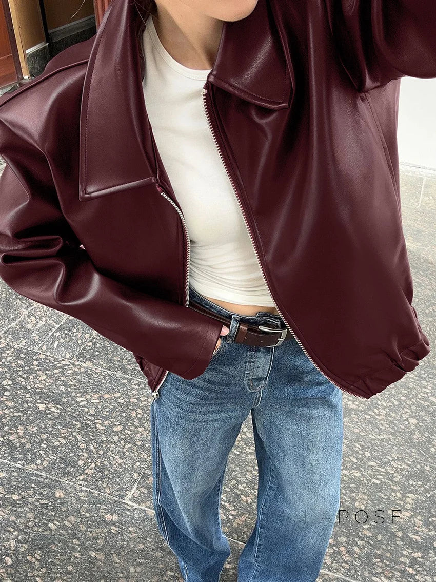 Ayven Oversized Faux Leather Jacket