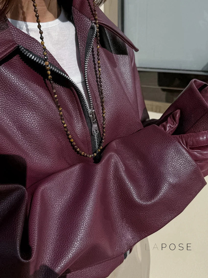 Ayven Oversized Faux Leather Jacket