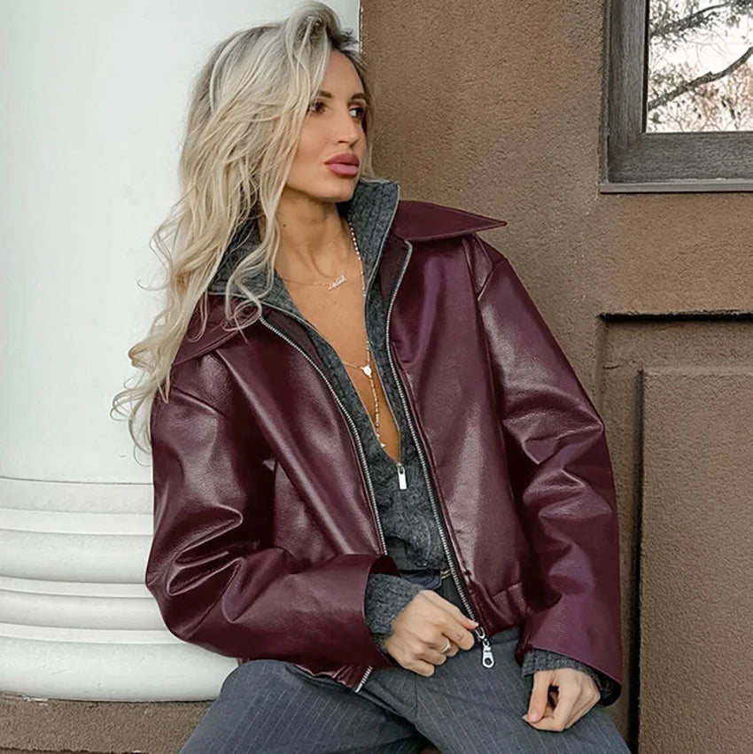 Ayven Oversized Faux Leather Jacket