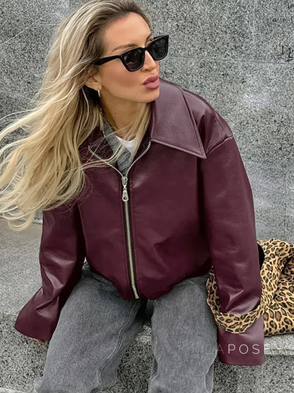 Ayven Oversized Faux Leather Jacket